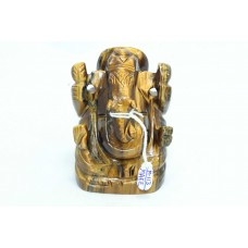 Handcrafted Natural brown tiger's eye Stone God Ganesha religious figure